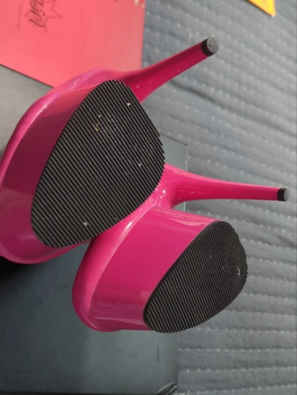 PINK Victoria's Secret Patent Platform Mary Jane Heels in Hot Pink